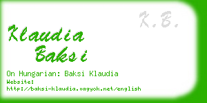 klaudia baksi business card